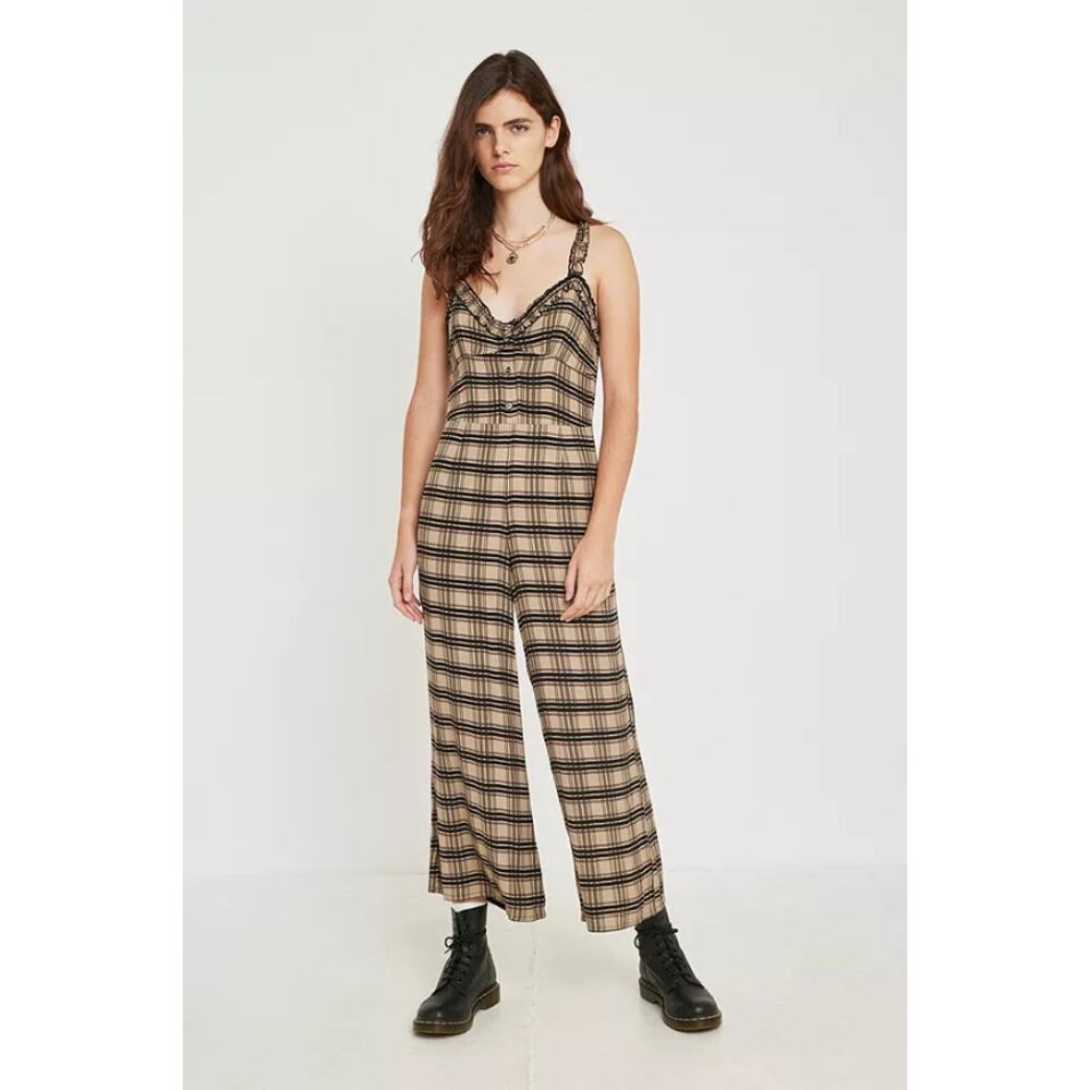 Faithfull The Brand Cancun Hillary Plaid Jumpsuit